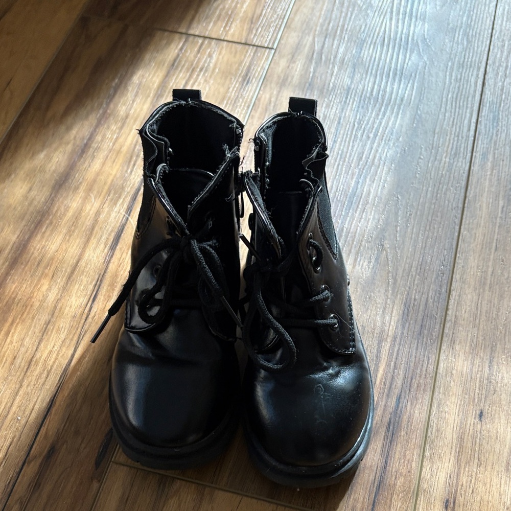 Black Lace-Up Boots toddler girl